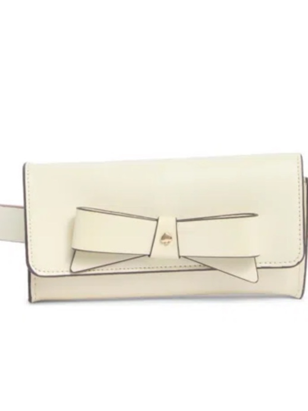 Kate Spade New York Leather Bow Belt Bag in Cream, Size S/M, NWT Travel Trendy